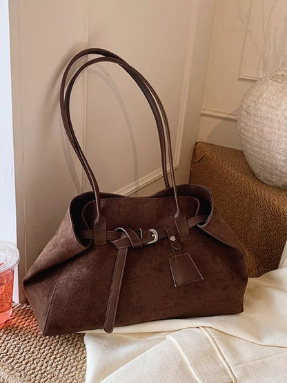 Lightweight Suede Shoulder Bag