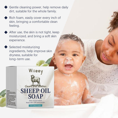 Wiieey Suet Moisturizing Soap Gentle Refreshing Oil Control Cleansing Body Skin Cleansing Bath Suet Moisturizing Soap