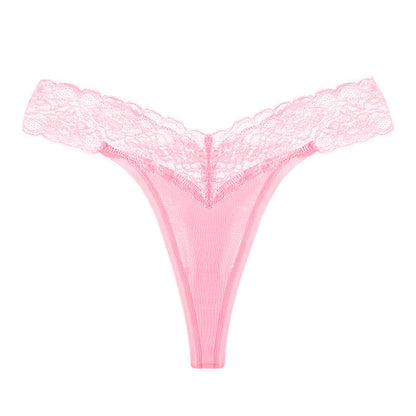 Women's Low Rise Lace Hip Leak Thong Panties