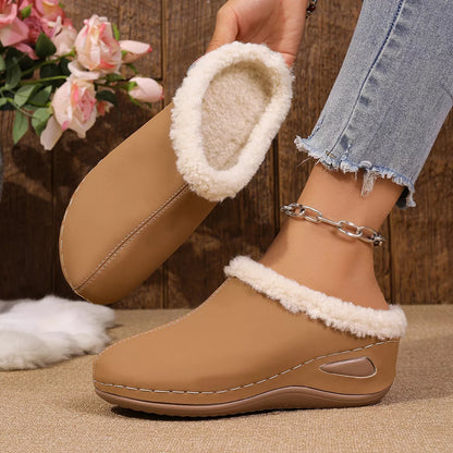 Cozy Plush Lined Wedge Slippers