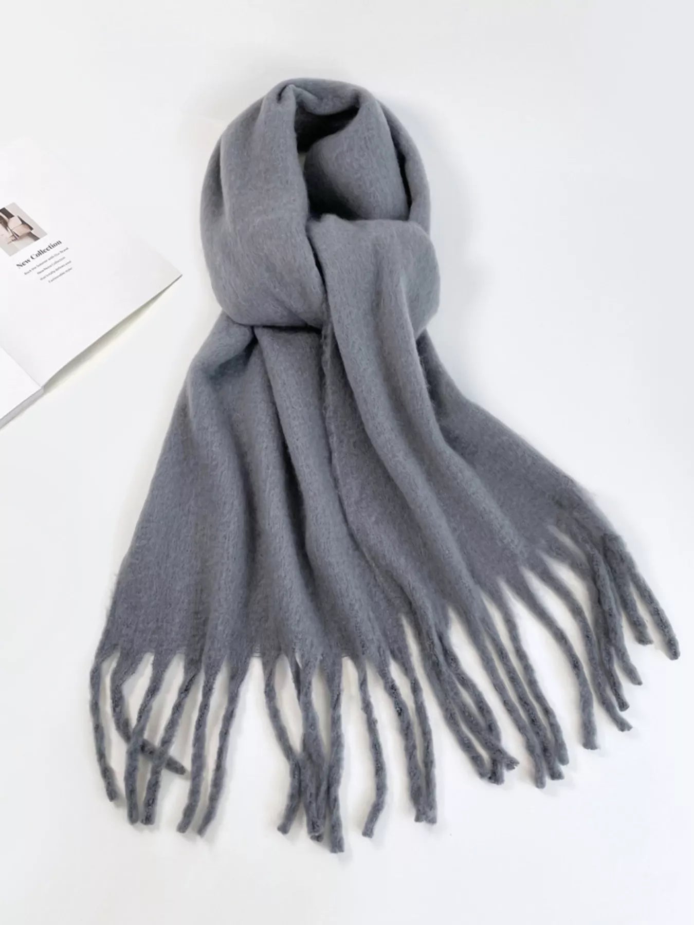Fringe Hem Soft Winter Scarf