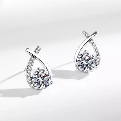 1 Carat 925 Sterling Silver Moissanite Earrings