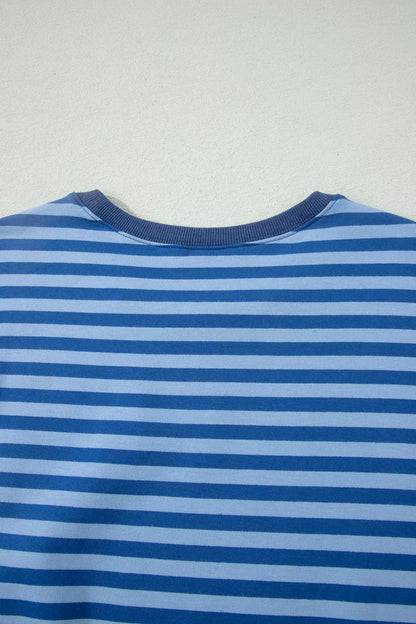 Striped Short Sleeve Top and Shorts Set