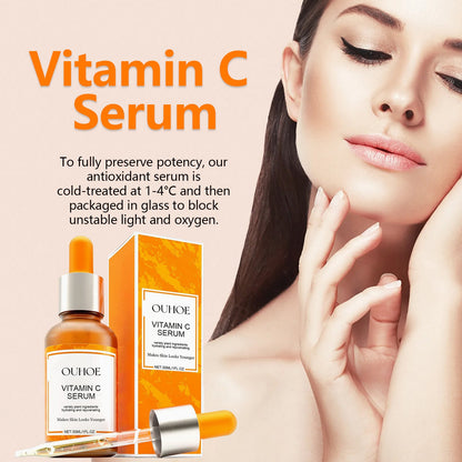 OUHOE Vitamin C Face Serum, Lighten Fine Lines And Tighten Facial Skin Anti-Aging Serum