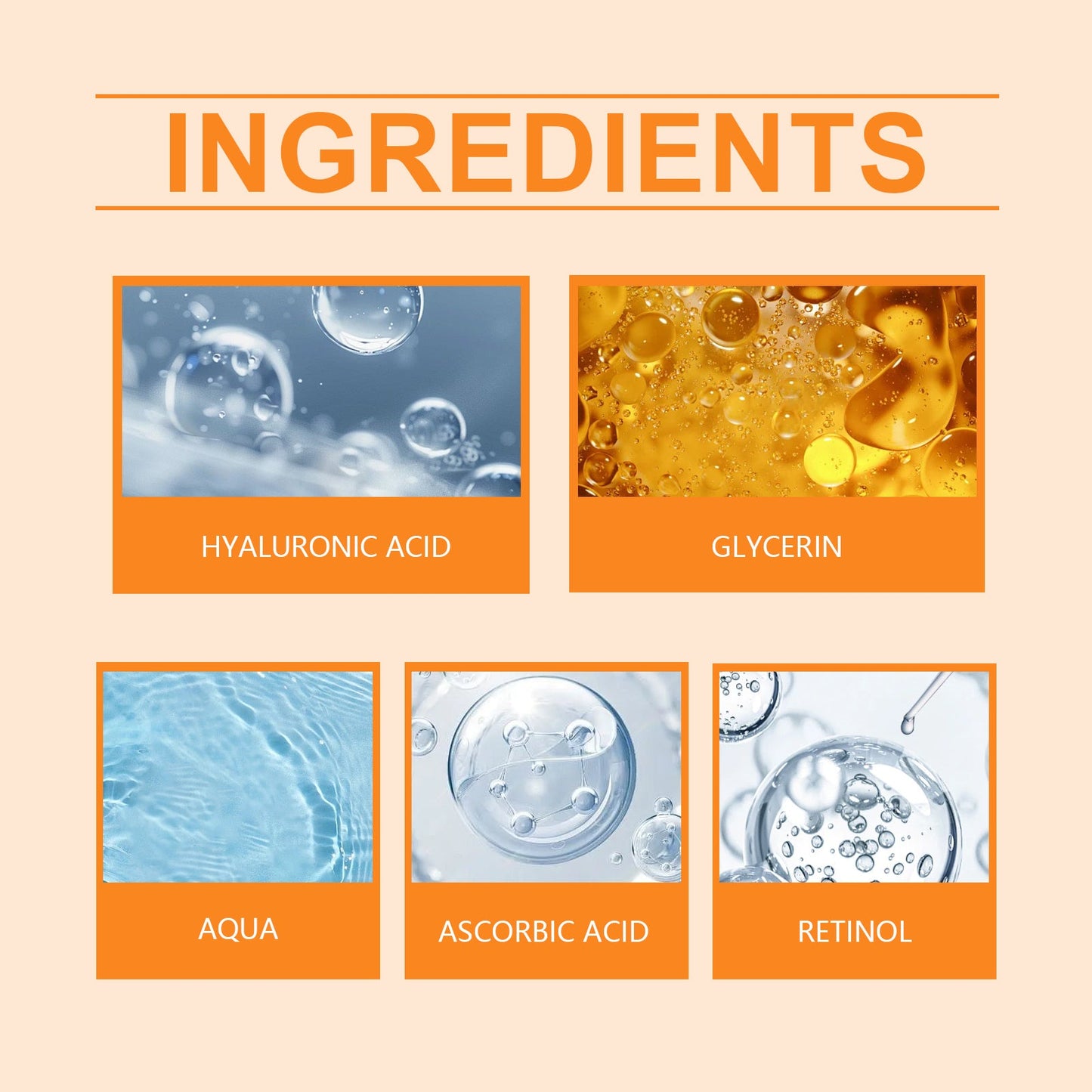 Hoygi Retinol Vitamin C Anti-Wrinkle Serum, Moisturizing Light Line Moisturizing Skin Care Facial Serum