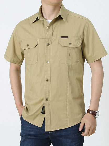 Men's Plus Size Casual Short Sleeve Shirt