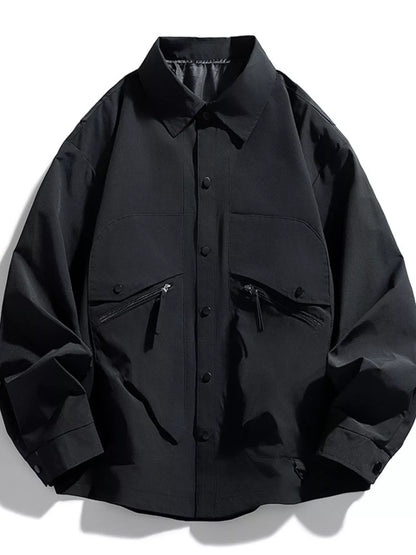 Men's Plus Size Casual Snap-Down Jacket