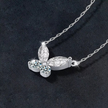 925 Sterling Silver Moissanite Butterfly Necklace