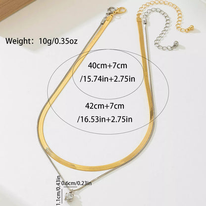2 Piece Minimalist Design Chain Pendant Necklace