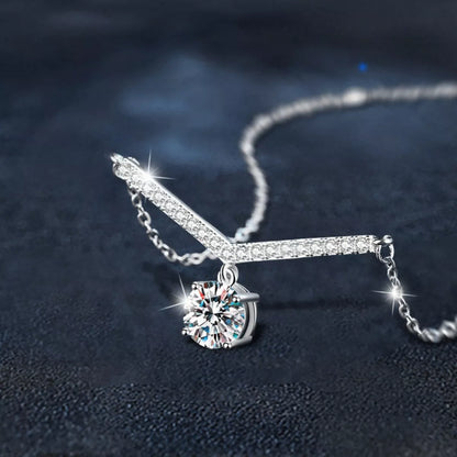 1 Carat Moissanite 925 Sterling Silver Necklace