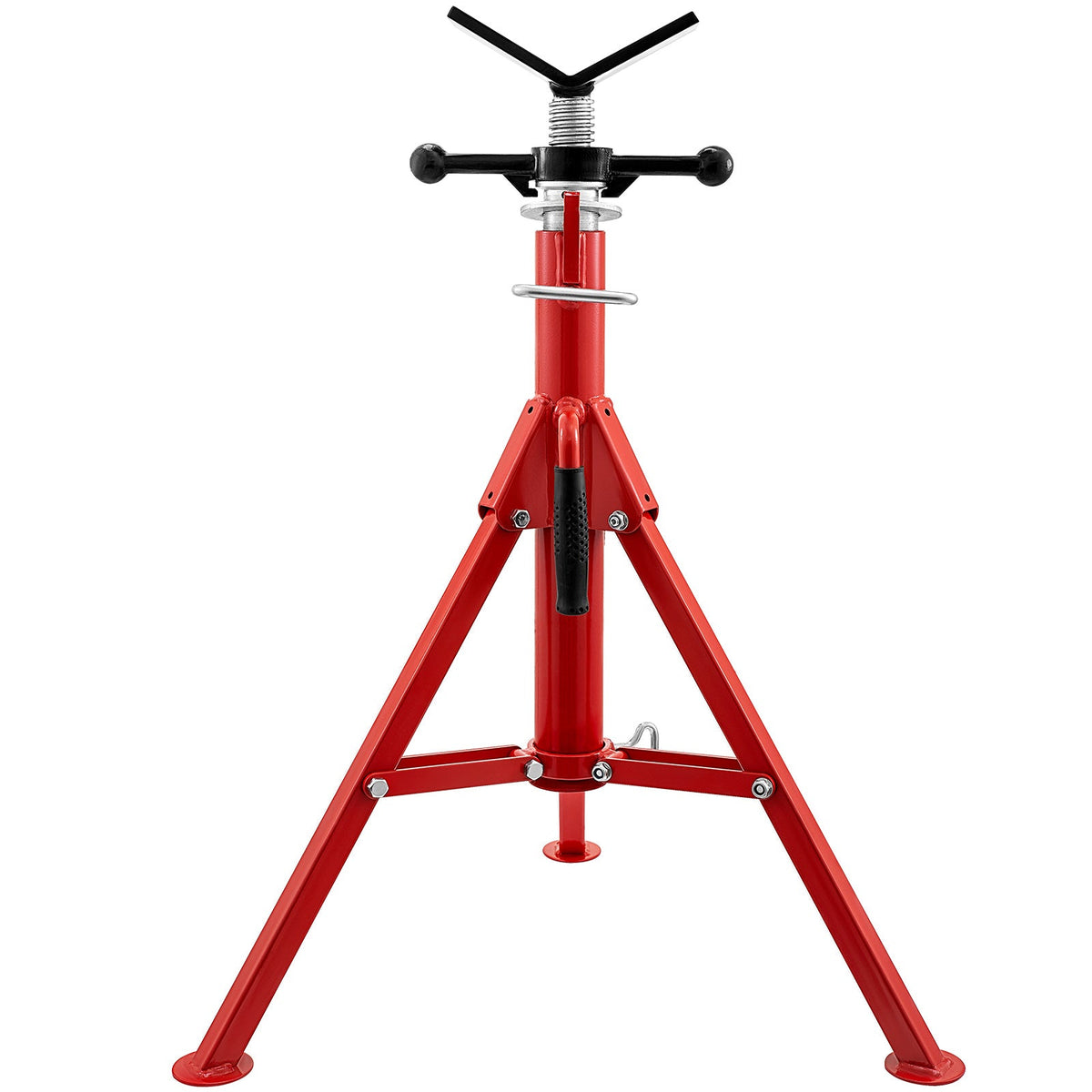 VEVOR V Head Pipe Stand Capacity, Adjustable Height Load Capacity, Portable Folding Pipe Stands, Carbon Steel Body More Durable