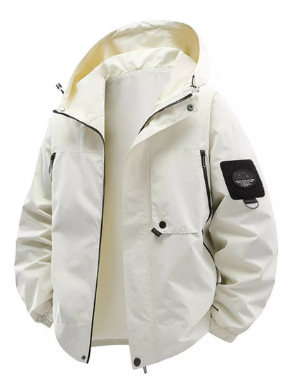 Men's Plus Size Hooded Windproof Casual Jacket