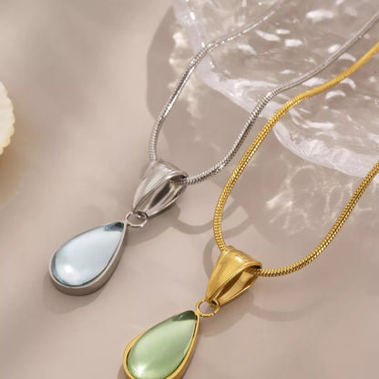 Stainless Steel Teardrop Necklace