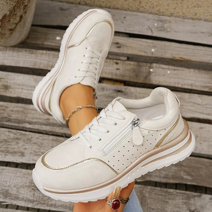 Round Toe Lace Up Sneakers