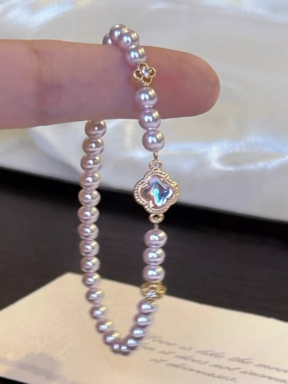Pearl Clover Charm Bracelet