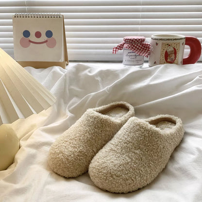 Round Toe Fuzzy Indoor Slippers