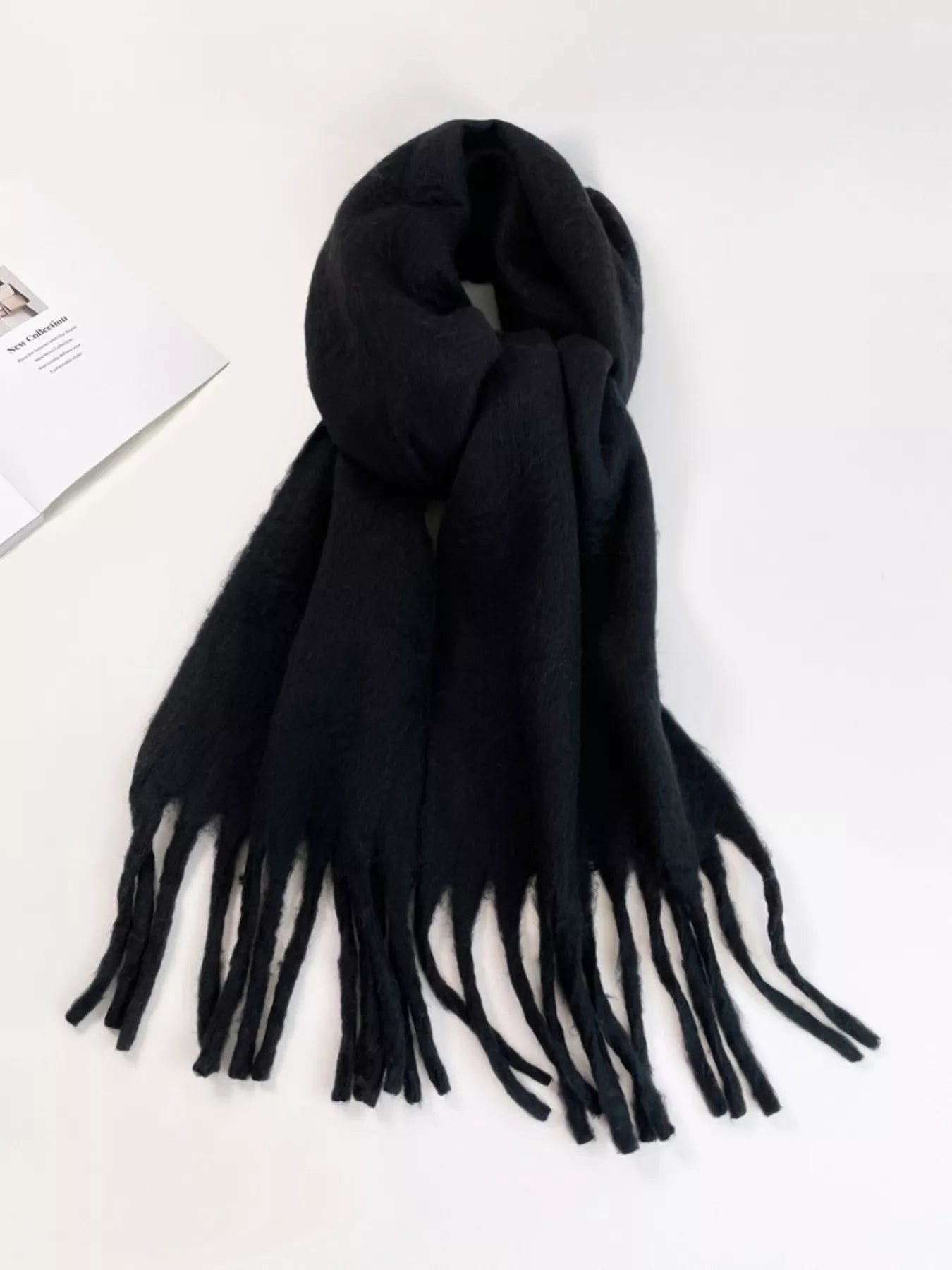 Fringe Hem Soft Winter Scarf