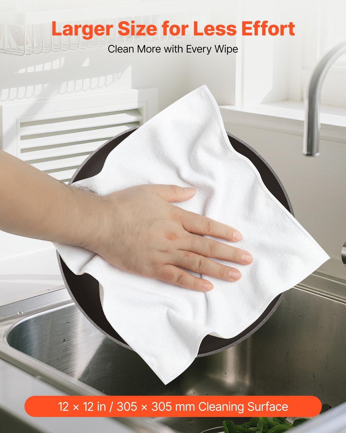 50 Pack White Microfiber Cleaning Cloth, 12 X 12 In Premium Microfiber Towels, Lint-Free And Scratch-Free, Absorbent Cleaning Rags For Car, Household, Kitchen, Window,  SPA, Hotel & Bathroom