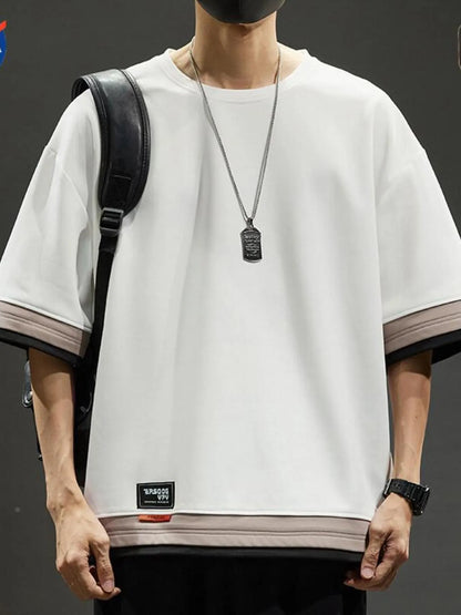 Men's Plus Size Casual Loose Fit Short Sleeve T-Shirt