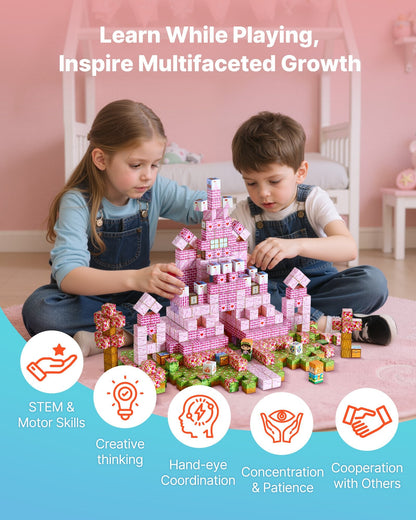 Magnetic Blocks 100 PCS Princess Castle Set STEM Montessori Sensory Toys