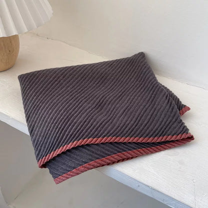 Contrast Trim Texture Warm Scarf