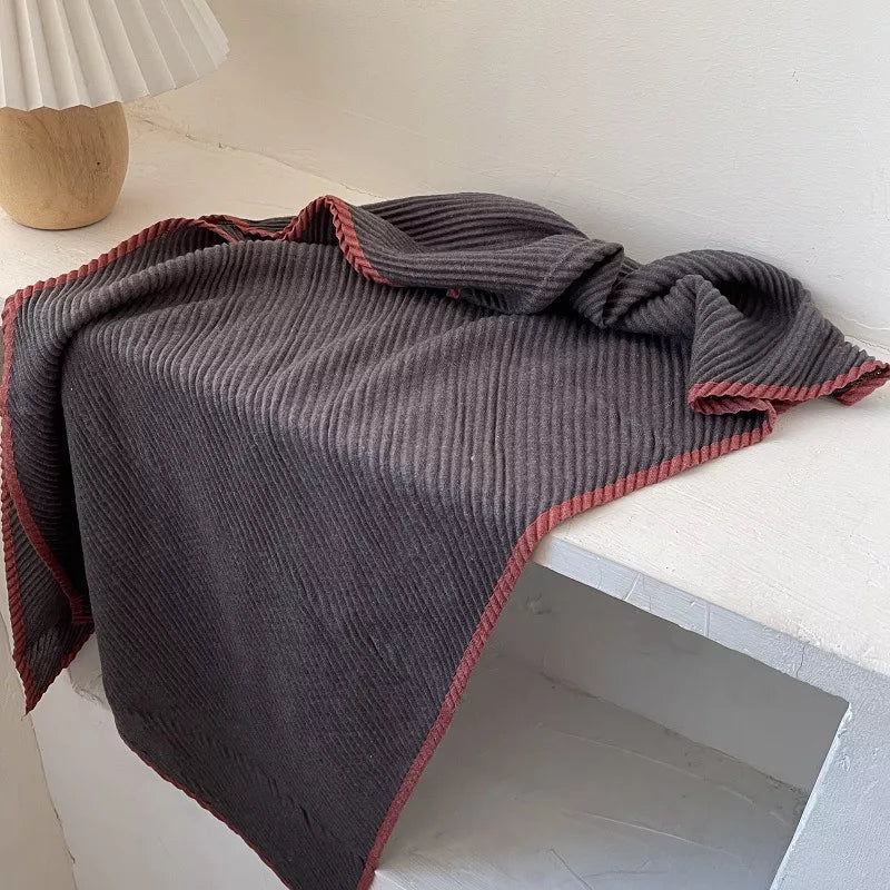 Contrast Trim Texture Warm Scarf