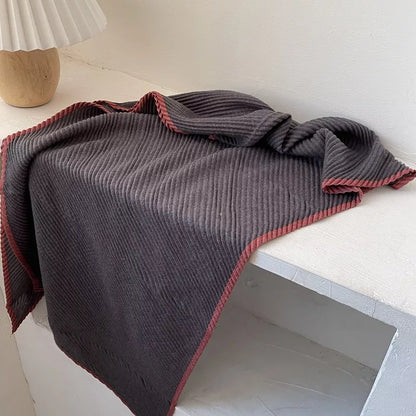 Contrast Trim Texture Warm Scarf