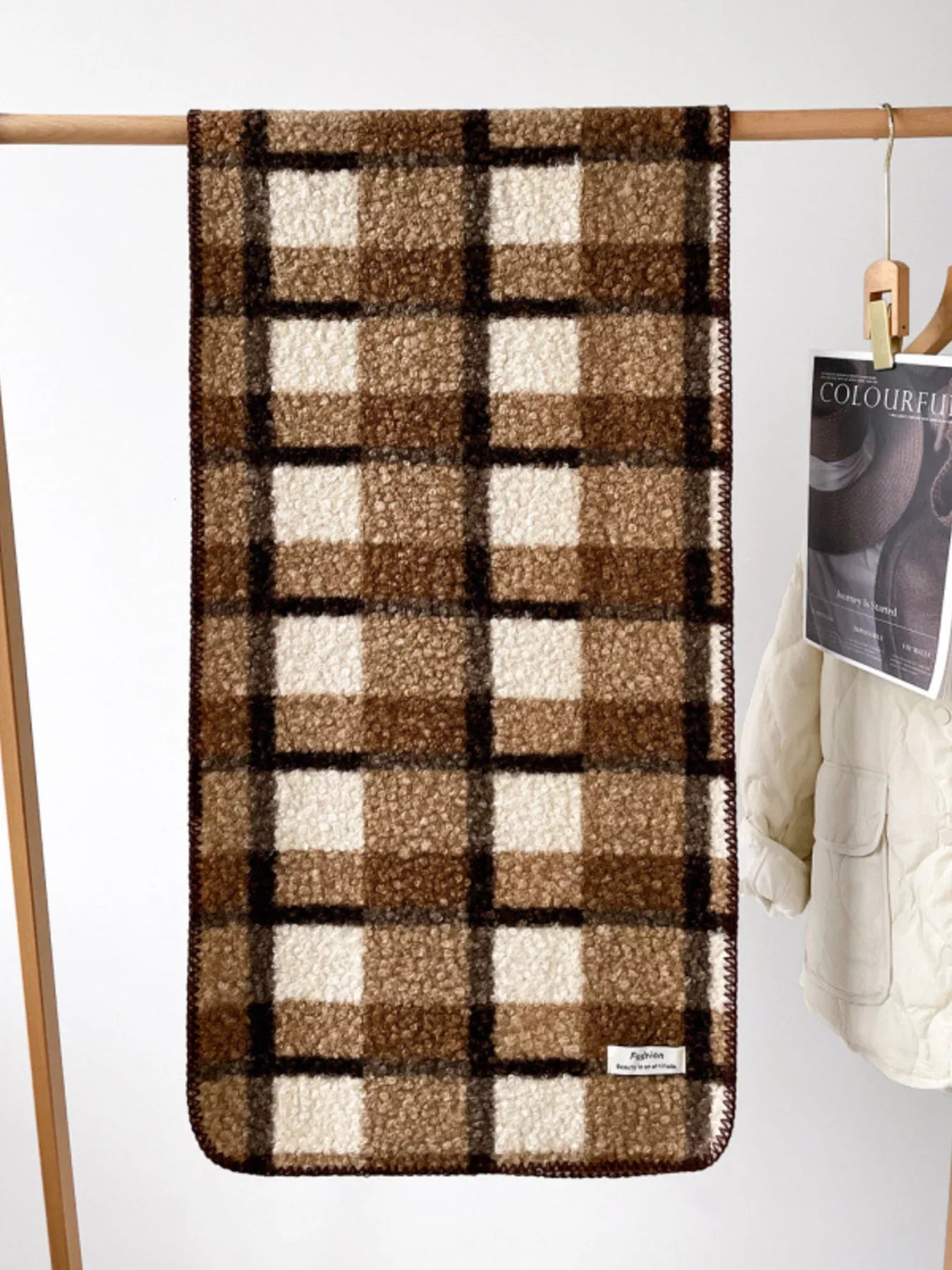 Cozy Plaid Knitted Scarf