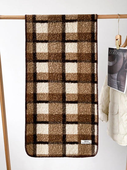 Cozy Plaid Knitted Scarf