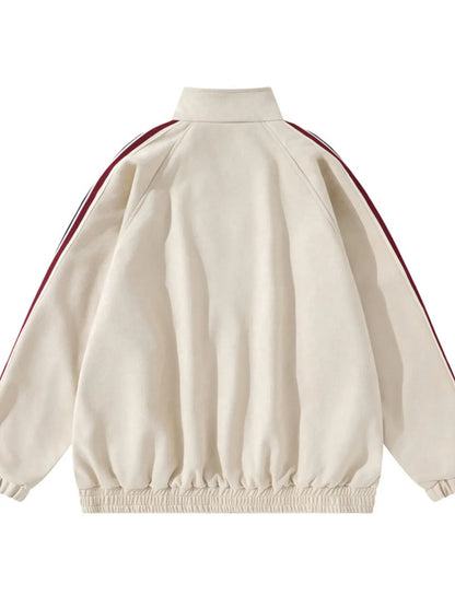 Men's Letter Zip Up Long Sleeve Hoodie