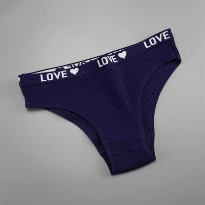 V-shaped Lady's Pure Cotton Ribbed Panties