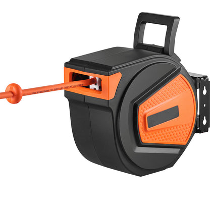 VEVOR Retractable Air Hose Reel, 3 8 IN X 50 FT Hybrid Air Hose Max 300PSI, Air Compressor Hose Reel With 5 Ft Lead In, Ceiling  Wall Mount Enclosed Air Reel, 180 Swivel Mount