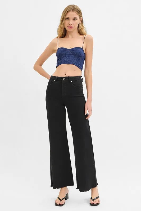 RISEN Full Size Tummy Control High Rise Wide Jeans Plus Size