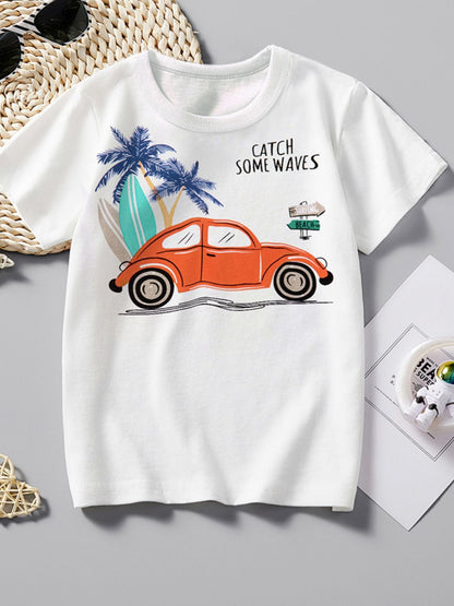 Children's Catch Some Waves Graphic Short Sleeve T-Shirt