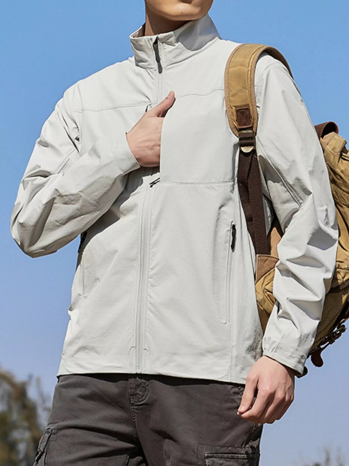Men's Plus Size Zip Up Lightweight Windproof Outdoor Jacket