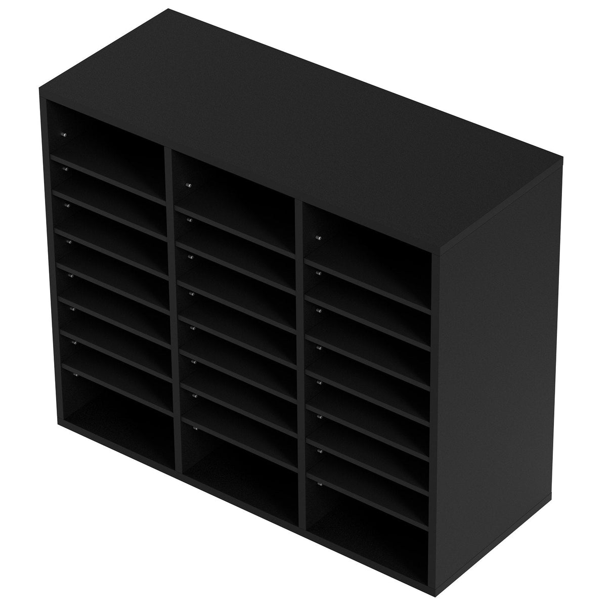 VEVOR Wood Literature Organizer, 24 Compartments, File Sorter With Removable Shelves, Mailboxes Slot For Office Home Classroom Mailrooms Organization, EPA Certified, Black