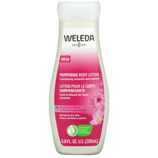 Weleda Body Lotion Pamper Rose - Hydrating & Refreshing, 6.8 Fl Oz