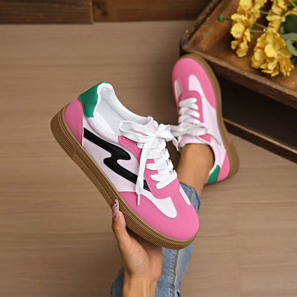 Round Toe Lace Up Sneakers