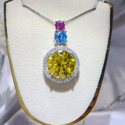 11.5 Carat Moissanite 925 Sterling Silver Necklace