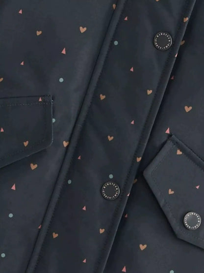 Children's Heart Print Zip Up Jacket