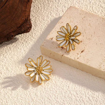 18K Gold-Plated Flower Stud Earrings