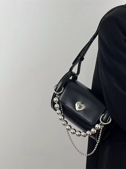 Heart Headed Chain Decor Shoulder Bag