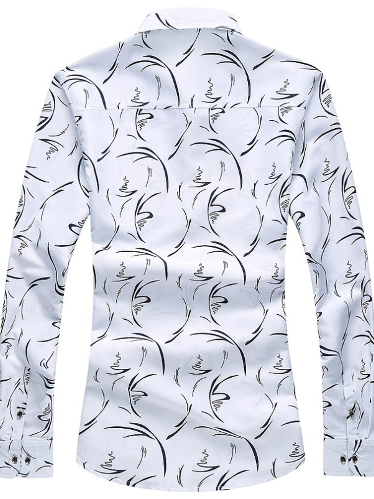 Men's Plus Size Printed Long Sleeve Shirt