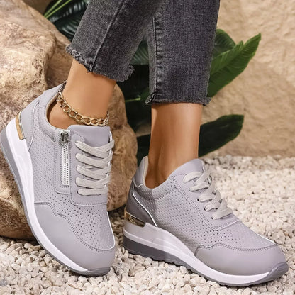 Lace Up Wedge Sneakers