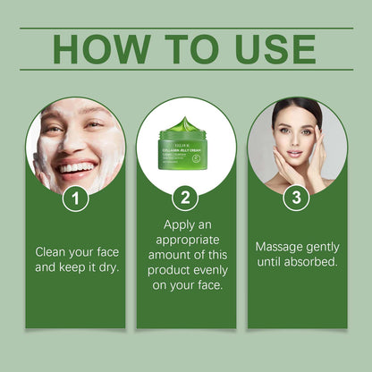 EELHOE Green Tea Collagen Jelly Cream, Gentle Moisturizing Moisturizing Face Soothing Moisturizing Cream For Dry Skin