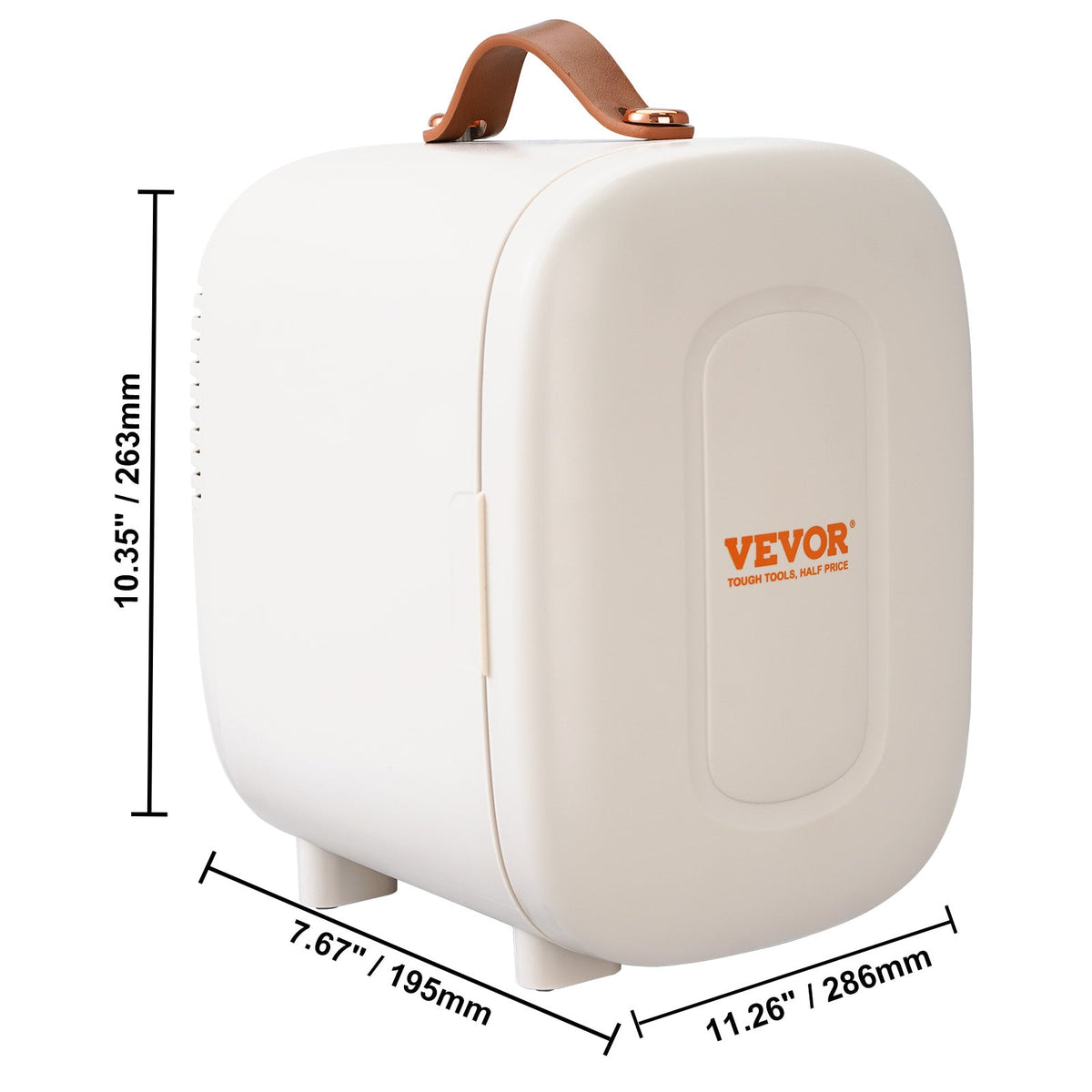 Vevor Mini Skin Care Fridge, 4 L 6 Can Cute Makeup Fridge For Cosmetics Beverage Fruit Milk, AC DC Cooler & Warmer, Mute Tiny Refrigerator For Bedroom Office Dorm Desk Car, ETL Certified, White