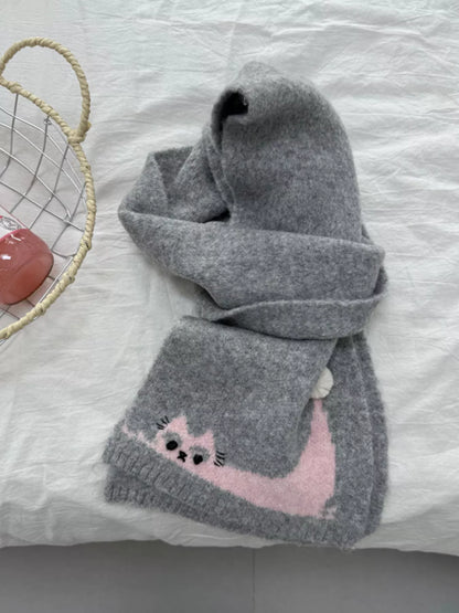 Cute Cat Knitted Scarf