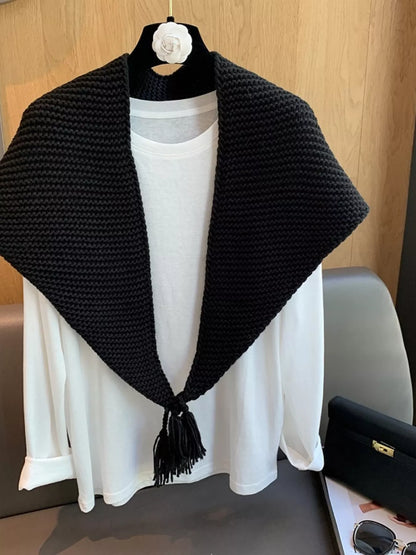 Chunky Knit Tassel Scarf