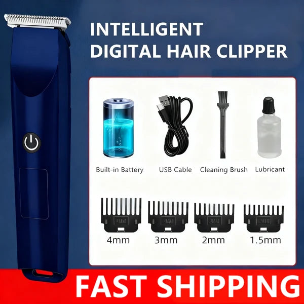 Men Pro Electric Hair Clippers Beard Trimmer Cutting Barber Shaving Machine Blue (Logistics Only For USPS.TK/TMEU Only For Self-pickup)