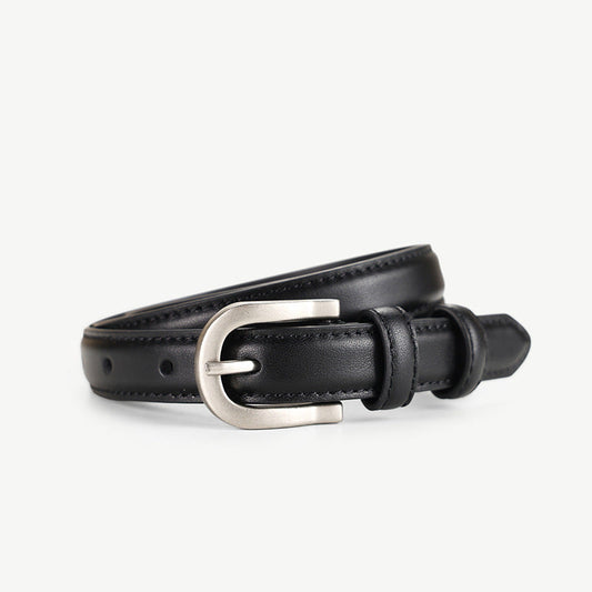 Classic Leather Skinny Belt